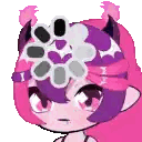Girl With Flower And Horns Pixel Art Sticker