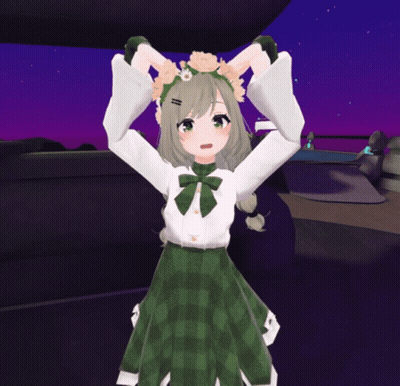 Girl With Flower Crown And Green Plaid Skirt GIF