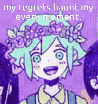 Girl With Flower Crown My Regrets Haunt My Every Moment GIF