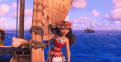 Girl With Flower Crown On Boat In Ocean GIF