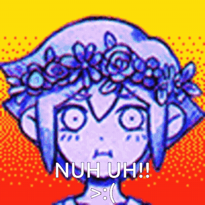 Girl With Flower Crown Saying Nuh Uh GIF