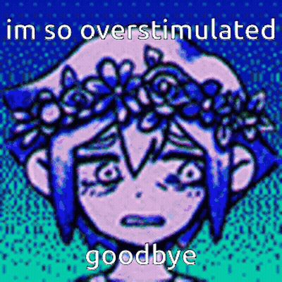 Girl With Flower Crown Says Im So Overstimulated Goodbye GIF