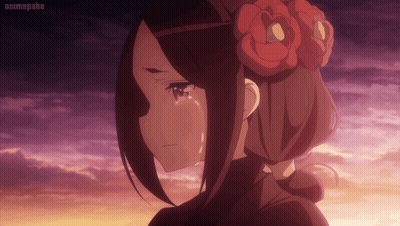 Girl With Flower In Hair Crying Animepahe GIF