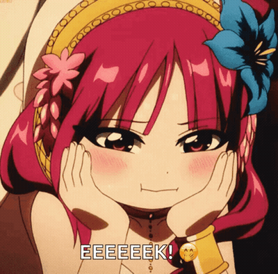 Girl With Flower In Hair Eeeek GIF