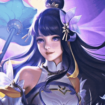 Girl With Flower In Hair Holding Wand GIF