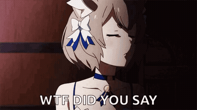 Girl With Flower In Hair Saying Wtf GIF