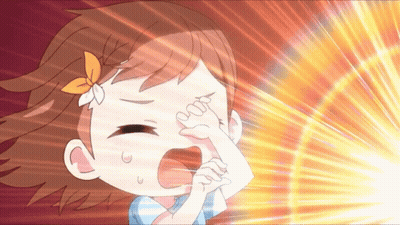 Girl With Flower In Hair Screaming GIF