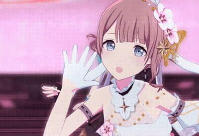 Girl With Flower In Hair Waving GIF