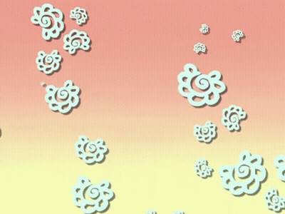 Girl With Flowers Flying Around GIF