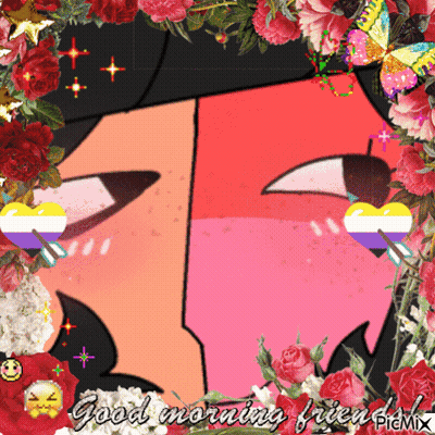 Girl With Flowers Good Morning Friend GIF