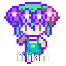 Girl With Flowers In Hair Hi Jitani Sticker