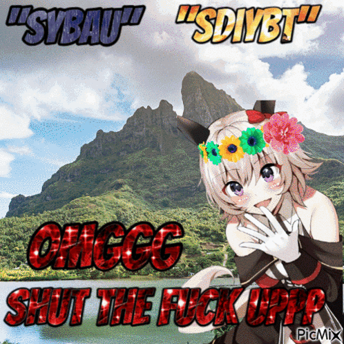Girl With Flowers In Hair Shut The Fuck Up GIF