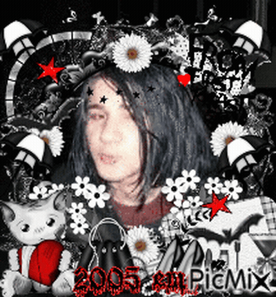 Girl With Flowers On Head 2005 GIF
