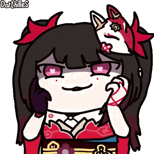 Girl With Fox Mask And Darthilles Sticker