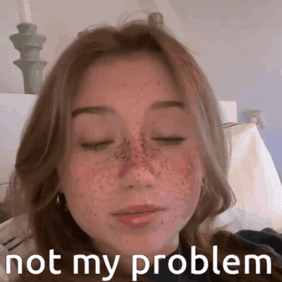 Girl With Freckles In Bed Eyes Closed Not My Problem GIF