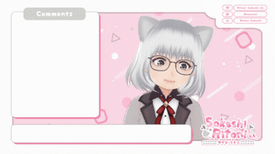 Girl With Glasses And Cat Ears Says Comments On Pink Background GIF