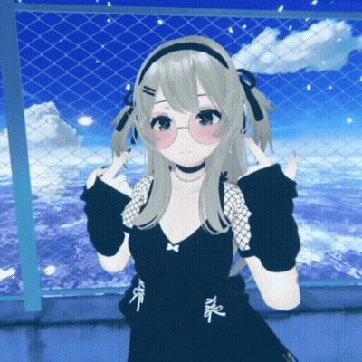 Girl With Glasses And Choker Giving Middle Finger GIF