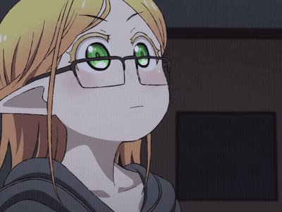Girl With Glasses And Green Eyes Looking Up GIF