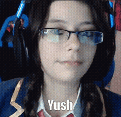 Girl With Glasses And Headphones Saying Yush GIF