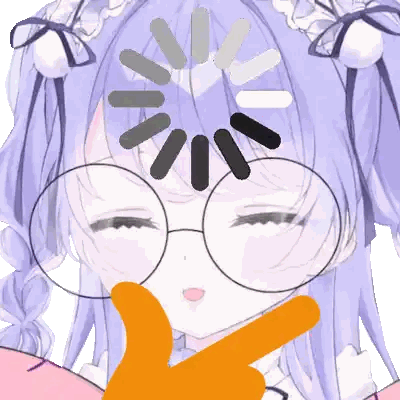 Girl With Glasses And Purple Hair Loading Sticker