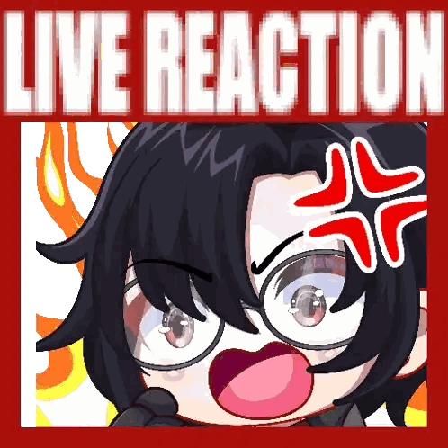 Girl With Glasses And Red Star Says Live Reaction Sticker