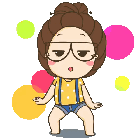 Girl With Glasses And Suspenders Sticker
