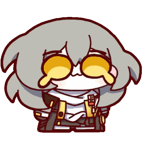 Girl With Glasses And Tears Sticker