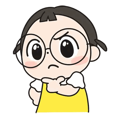 Girl With Glasses And Yellow Dress Thinking Sticker