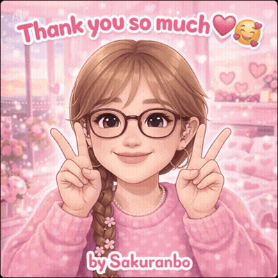 Girl With Glasses Giving Peace Sign Thank You So Much Sakurabo GIF