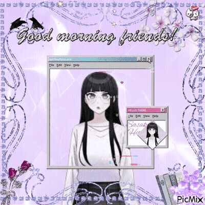Girl With Glasses Good Morning Friends GIF