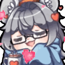 Girl With Glasses Holding Coffee Sticker