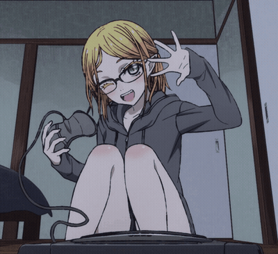 Girl With Glasses Holding Controller GIF