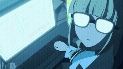 Girl With Glasses Looking At Computer Screen GIF