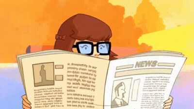 Girl With Glasses Reading News Newspaper GIF