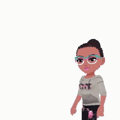 Girl With Glasses Running Front Of Yus Ssss Letters GIF