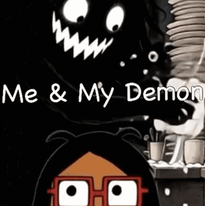 Girl With Glasses Saying Me And My Demon GIF