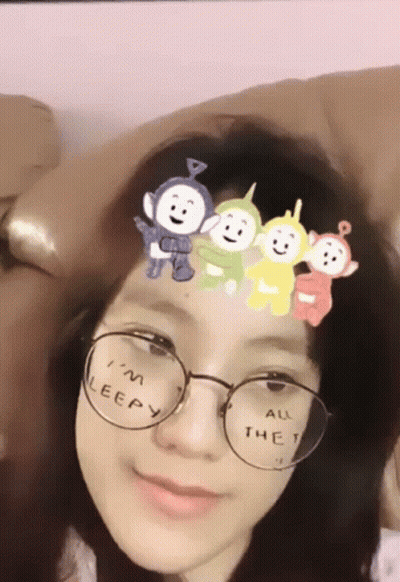 Girl With Glasses Sticker I'm Leery All The Time GIF