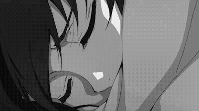 Girl With Glowing Ears And Choker Letter E GIF