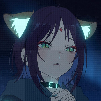 Girl With Glowing Ears And E Choker GIF