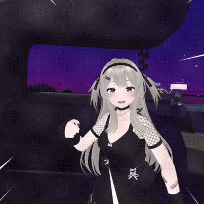 Girl With Gray Hair And Green Eyes In Black Headband GIF