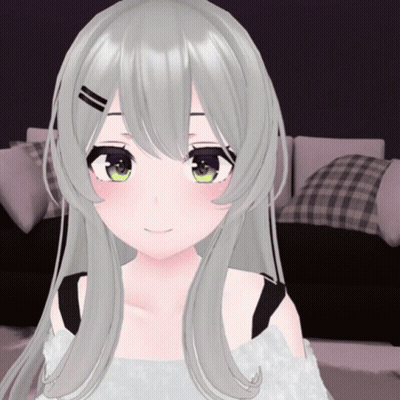 Girl With Gray Hair And Green Eyes Smiling GIF