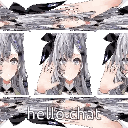 Girl With Gray Hair Saying Hello Chat Sticker