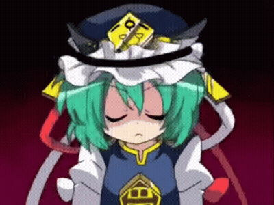 Girl With Green Hair And BB Hat GIF