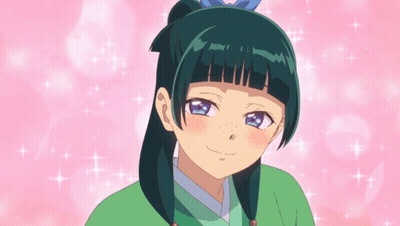 Girl With Green Hair And Blue Bow GIF
