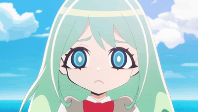 Girl With Green Hair And Blue Eyes Sad GIF