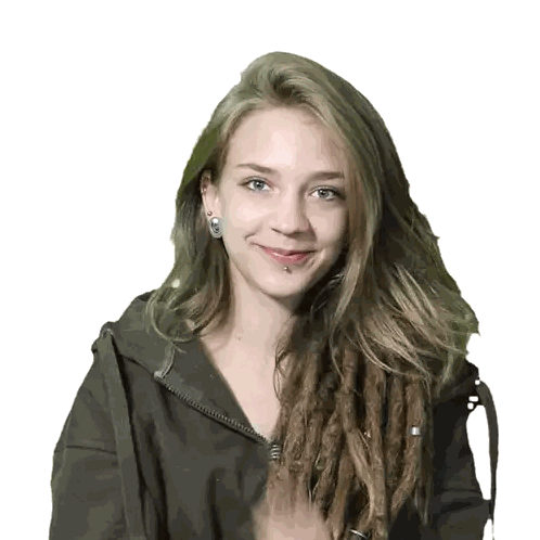Girl With Green Hair And Dreadlocks In Black Jacket Sticker