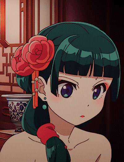 Girl With Green Hair And Flower GIF