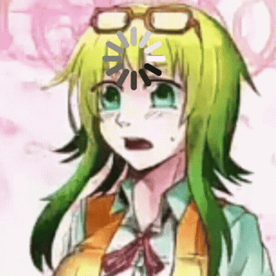 Girl With Green Hair And Glasses Loading Circle On Forehead GIF