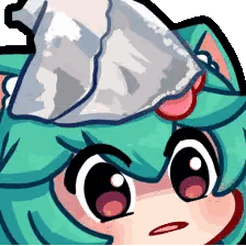 Girl With Green Hair And Hat Sticker