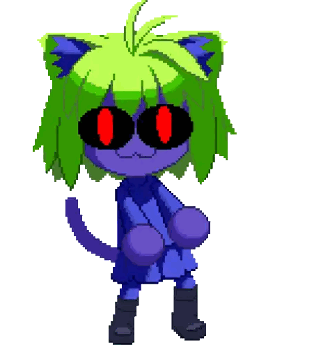Girl With Green Hair And Red Eyes Sticker